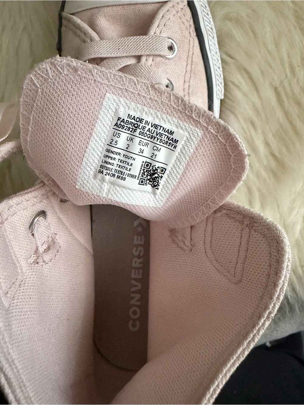 Converse Kids Light Pink High-Top Sneakers with Satin Bows